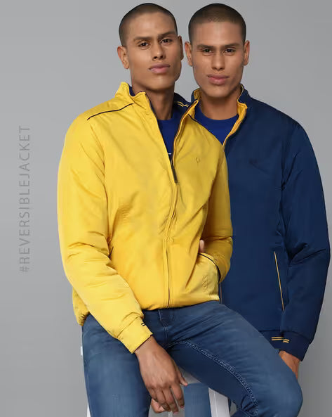 Allen Solly Reversible Zip-Front Bomber Jacket (ॲलन सॉली रिव्हर्सिबल झिप-फ्रंट बॉम्बर जॅकेट)