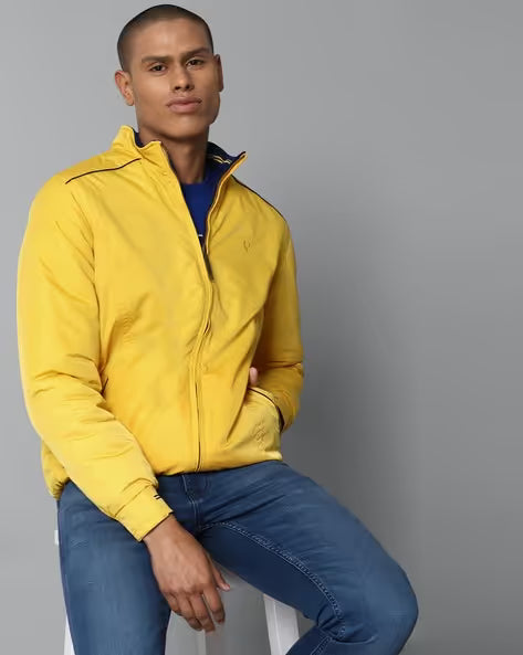 Allen Solly Reversible Zip-Front Bomber Jacket (ॲलन सॉली रिव्हर्सिबल झिप-फ्रंट बॉम्बर जॅकेट)