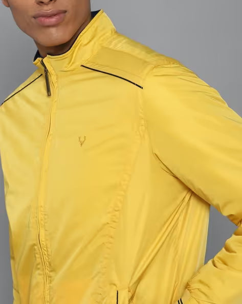 Allen Solly Reversible Zip-Front Bomber Jacket (ॲलन सॉली रिव्हर्सिबल झिप-फ्रंट बॉम्बर जॅकेट)