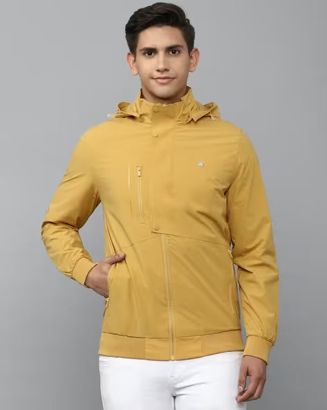 Allen Solly Brand Print Zip-Front Hoodie (ॲलन सॉली झिप-फ्रंट हुडी)