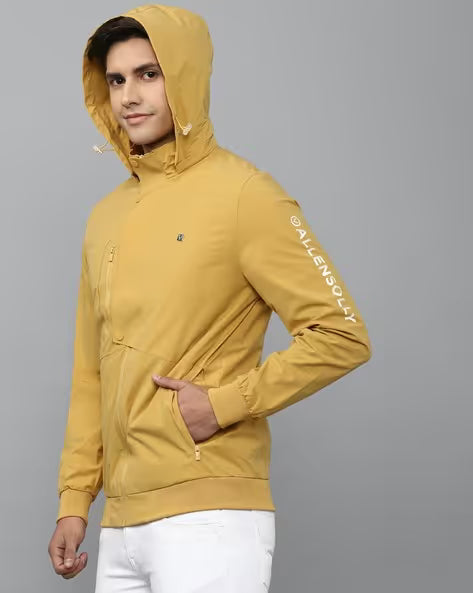 Allen Solly Brand Print Zip-Front Hoodie (ॲलन सॉली झिप-फ्रंट हुडी)
