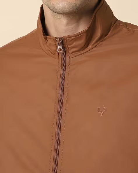 Allen Solly Men Regular Fit Zip-Front Bomber Jacket (ॲलन सोली रेग्युलर फिट झिप-फ्रंट बॉम्बर जॅकेट)