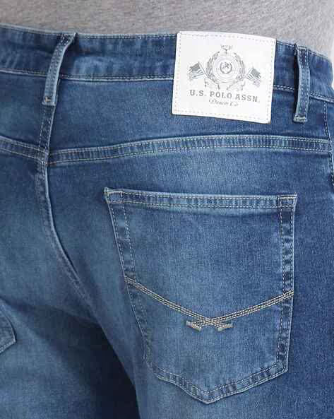 U.S. Polo Assn. Men Heavy-Wash Henry Cropped Fit Jeans (यू.एस. पोलो हेवी-वॉश हेन्री क्रॉप्ड फिट जीन्स)