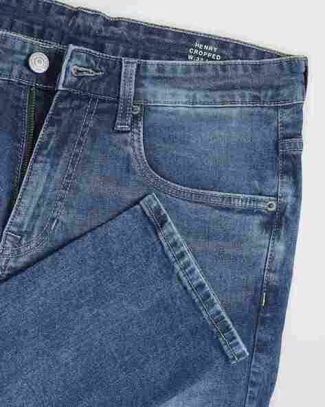 U.S. Polo Assn. Men Heavy-Wash Henry Cropped Fit Jeans (यू.एस. पोलो हेवी-वॉश हेन्री क्रॉप्ड फिट जीन्स)