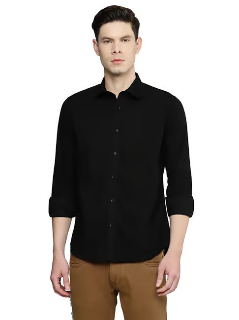 Allen Cooper Black Regular Fit Shirt (ॲलन कूपर रेग्युलर फिट शर्ट)