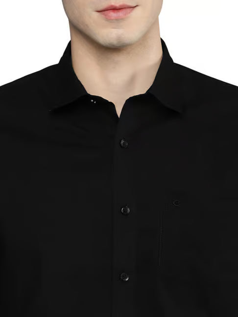 Allen Cooper Black Regular Fit Shirt (ॲलन कूपर रेग्युलर फिट शर्ट)