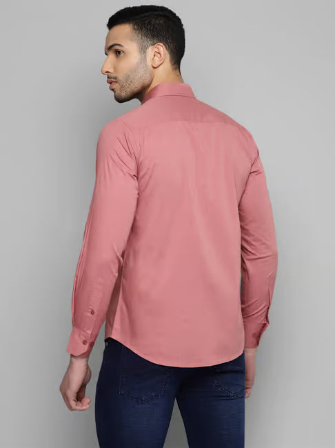 Allen Cooper Pink Regular Fit Shirt (ॲलन कूपर गुलाबी रेग्युलर फिट शर्ट)