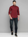 Allen Cooper Maroon Regular Fit Shirt (ॲलन कूपर मरून रेग्युलर फिट शर्ट)