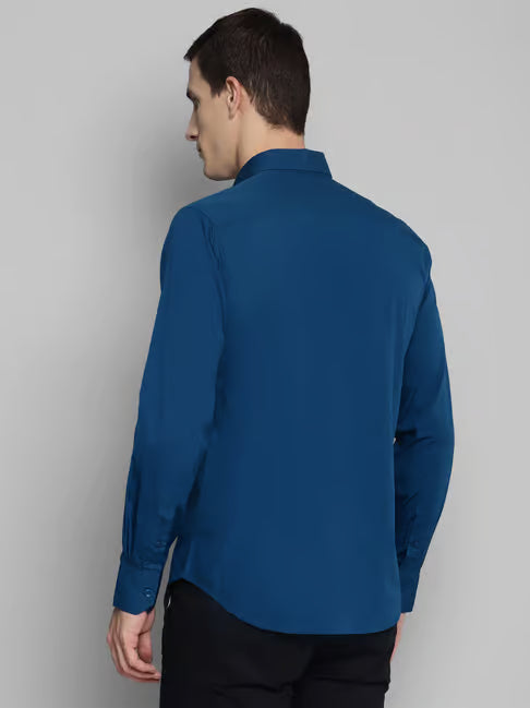 Allen Cooper Dark Blue Regular Fit Shirt (ॲलन कूपर डार्क ब्लू रेग्युलर फिट शर्ट)