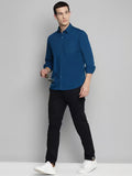 Allen Cooper Dark Blue Regular Fit Shirt (ॲलन कूपर डार्क ब्लू रेग्युलर फिट शर्ट)
