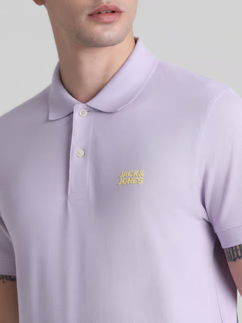 Jack & Jones Orchid Cotton Slim Fit Polo T-Shirt (जॅक अँड जोन्स ऑर्किड कॉटन स्लिम फिट पोलो टी-शर्ट)