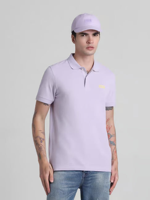 Jack & Jones Orchid Cotton Slim Fit Polo T-Shirt (जॅक अँड जोन्स ऑर्किड कॉटन स्लिम फिट पोलो टी-शर्ट)