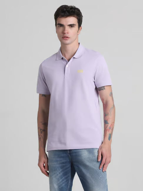 Jack & Jones Orchid Cotton Slim Fit Polo T-Shirt (जॅक अँड जोन्स ऑर्किड कॉटन स्लिम फिट पोलो टी-शर्ट)