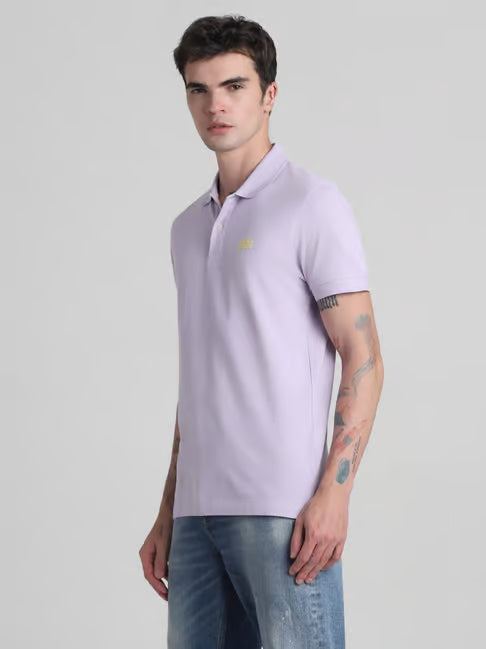 Jack & Jones Orchid Cotton Slim Fit Polo T-Shirt (जॅक अँड जोन्स ऑर्किड कॉटन स्लिम फिट पोलो टी-शर्ट)