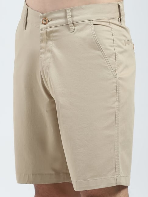 Monte Carlo Khaki Regular Fit Sports Shorts (माँटे कार्लो खाकी रेग्युलर फिट स्पोर्ट्स शॉर्ट्स)