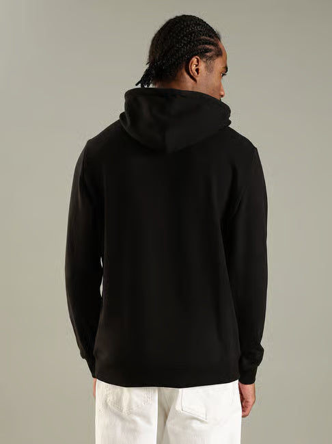 Tommy Hilfiger Black Cotton Regular Fit Sweatshirt (टॉमी हिल्फिगर रेग्युलर फिट स्वेटशर्ट)