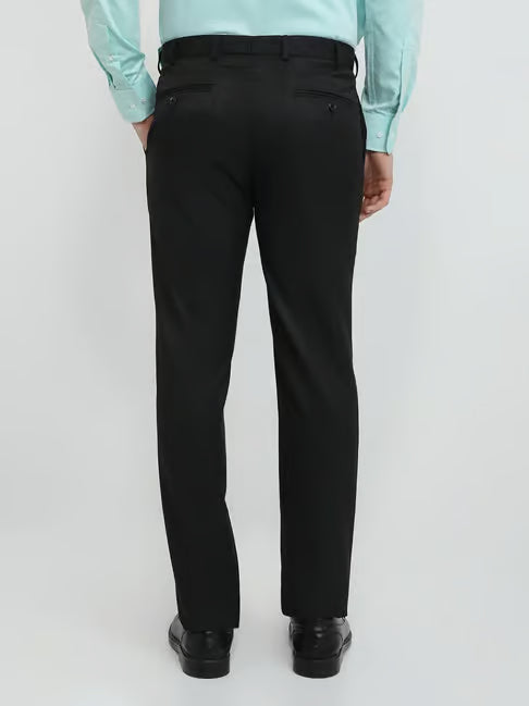 Raymond Black Solid Regular Fit Trousers (रेमंड सॉलिड रेग्युलर फिट ट्राउझर्स)