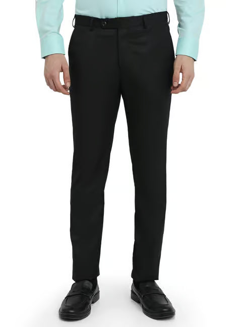Raymond Black Solid Regular Fit Trousers (रेमंड सॉलिड रेग्युलर फिट ट्राउझर्स)