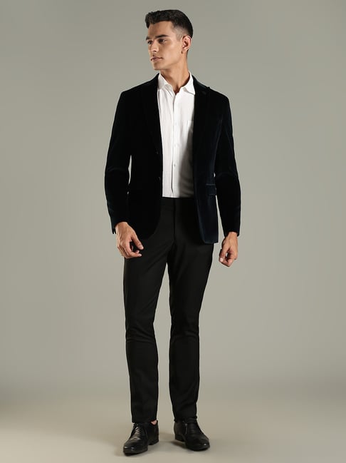 Tommy Hilfiger Navy Cotton Regular Fit Blazer (टॉमी हिल्फिगर नेव्ही कॉटन रेग्युलर फिट ब्लेझर)