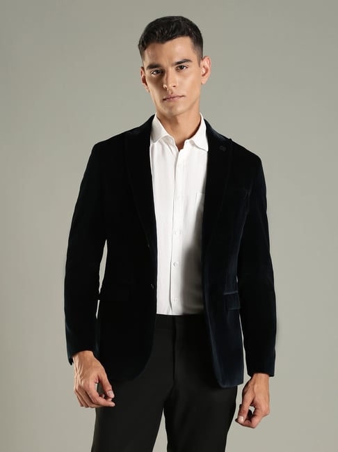 Tommy Hilfiger Navy Cotton Regular Fit Blazer (टॉमी हिल्फिगर नेव्ही कॉटन रेग्युलर फिट ब्लेझर)