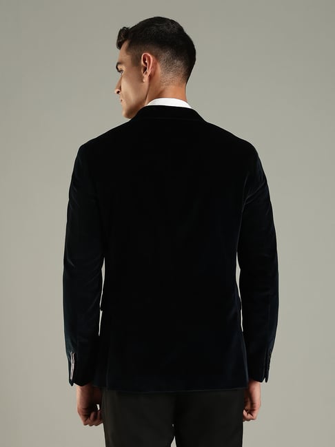 Tommy Hilfiger Navy Cotton Regular Fit Blazer (टॉमी हिल्फिगर नेव्ही कॉटन रेग्युलर फिट ब्लेझर)