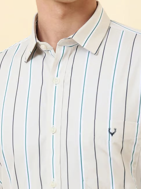 Allen Solly Cotton Regular Fit Striped Shirt (ॲलन सॉली कॉटन रेग्युलर फिट शर्ट)