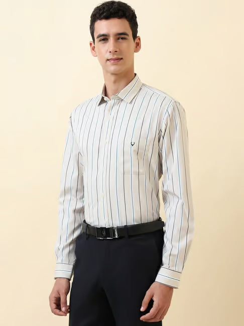 Allen Solly Cotton Regular Fit Striped Shirt (ॲलन सॉली कॉटन रेग्युलर फिट शर्ट)