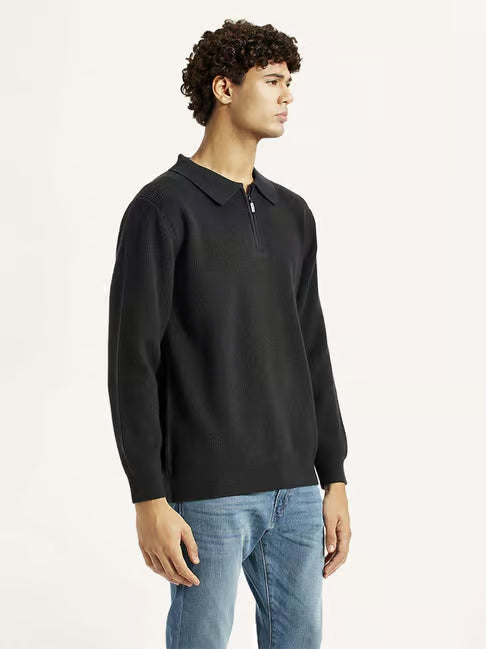 Levi's Black Slim Fit Sweater (लीव्हाईस स्लिम-फिट स्वेटर)
