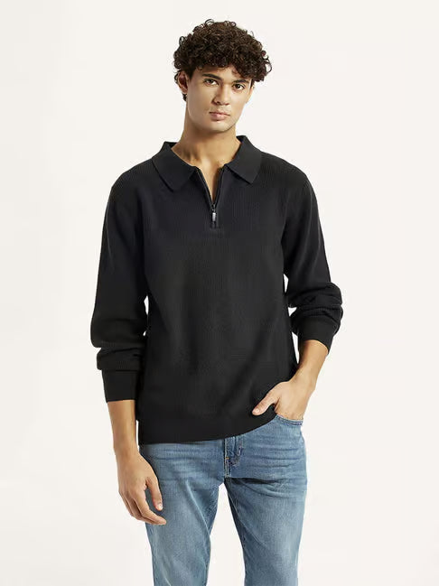 Levi's Black Slim Fit Sweater (लीव्हाईस स्लिम-फिट स्वेटर)