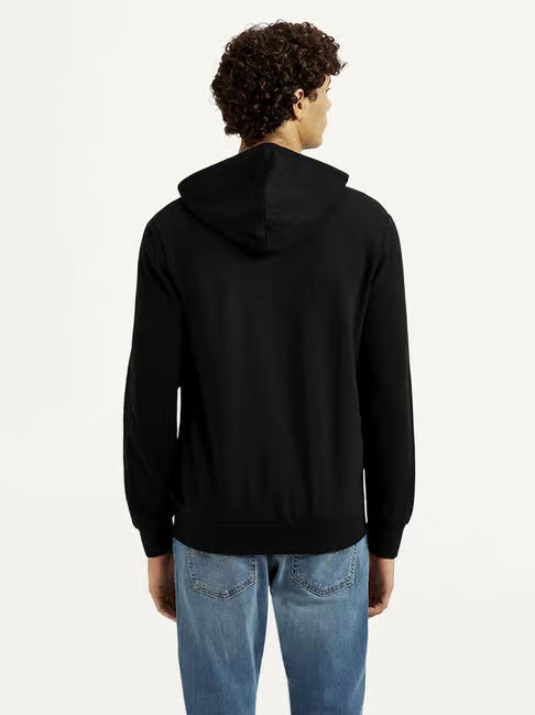 Levi's Black Cotton Slim Fit Hoodie (लीव्हाईस स्लिम-फिट हूडी)