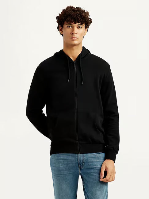 Levi's Black Cotton Slim Fit Hoodie (लीव्हाईस स्लिम-फिट हूडी)
