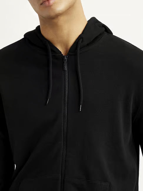 Levi's Black Cotton Slim Fit Hoodie (लीव्हाईस स्लिम-फिट हूडी)