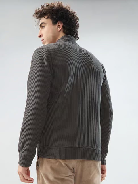 Park Avenue Dark Grey Slim Fit Sweatshirt (पार्क ॲव्हेन्यू डार्क ग्रे स्लिम-फिट स्वेटशर्ट)