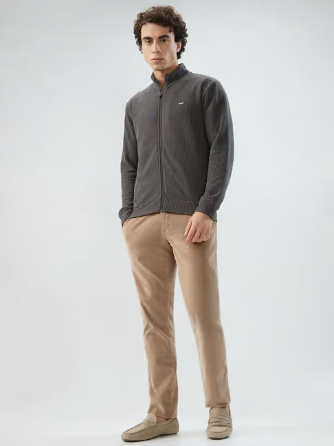 Park Avenue Dark Grey Slim Fit Sweatshirt (पार्क ॲव्हेन्यू डार्क ग्रे स्लिम-फिट स्वेटशर्ट)