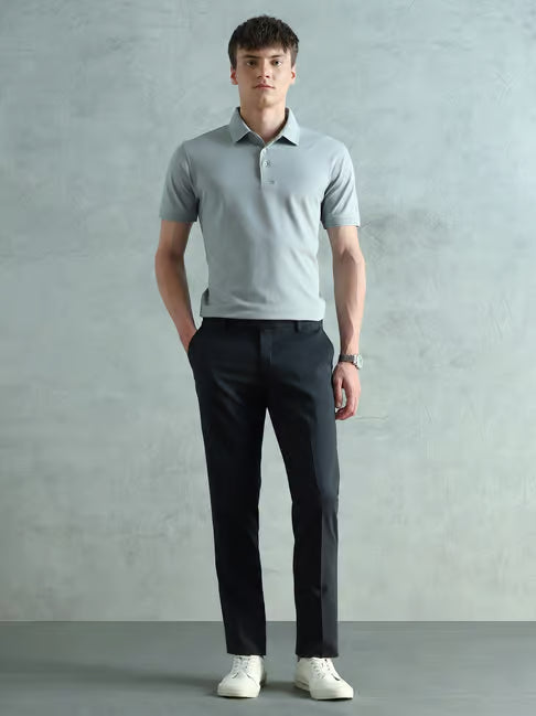Arrow Navy Blue Slim Fit Chinos (ॲरो नेव्ही ब्लू स्लिम फिट चिनोज)