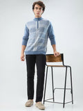 Raymond Blue Regular Fit Checked Sweater (रेमंड ब्लू रेग्युलर फिट स्वेटर)