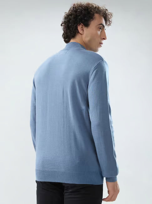 Raymond Blue Regular Fit Checked Sweater (रेमंड ब्लू रेग्युलर फिट स्वेटर)