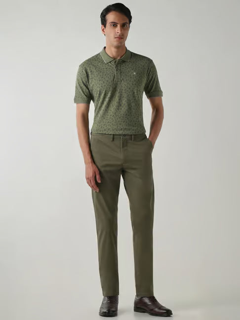 Reid & Taylor Green Cotton Regular Fit Polo T-Shirt (रीड अँड टेलर ग्रीन कॉटन रेग्युलर फिट पोलो टी-शर्ट)