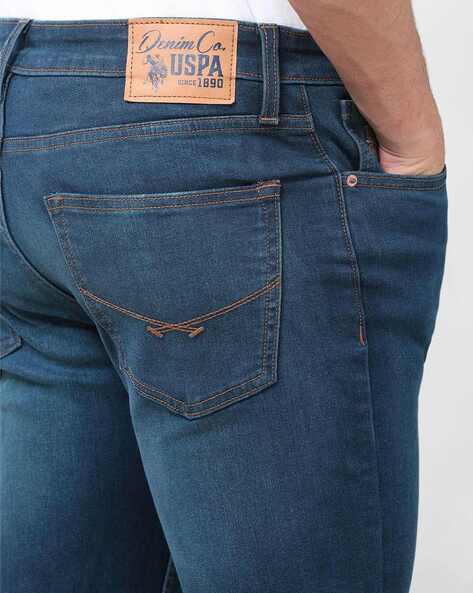 U.S. Polo Assn Men Mid Rise Straight Fit Jeans (यू.एस. पोलो असोसिएशन पुरुषांची मिड राइज स्ट्रेट फिट जीन्स)