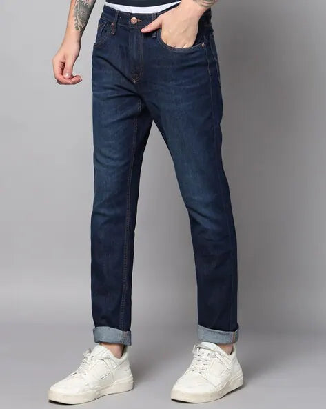 U.S. Polo Assn. Men Mid-Rise Tapered Fit Jeans (यू.एस. पोलो असोसिएशन पुरुषांची मिड-राईज टेपर्ड फिट जीन्स)