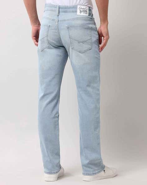 U.S. Polo Assn. Men Mid Rise Straight Jeans (यू.एस. पोलो असोसिएशन पुरुषांची मिड-राईज स्ट्रेट जीन्स)