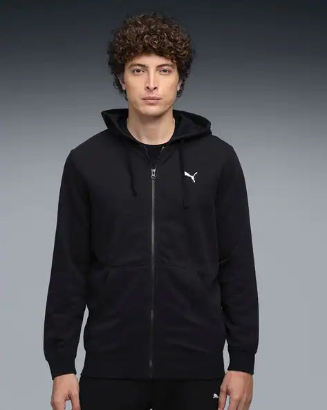 PUMA Essentials Men's Rubber Print Full-Zip Hoodie