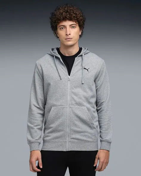 PUMA Essentials Men's Rubber Print Full-Zip Hoodie