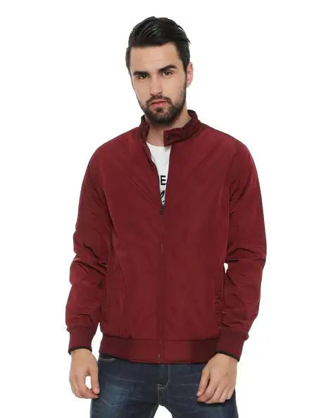 ALLEN SOLLY Biker Jacket with Welt Pockets